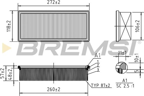 Bremsi FA1353 - Filtro aria www.autoricambi360.it