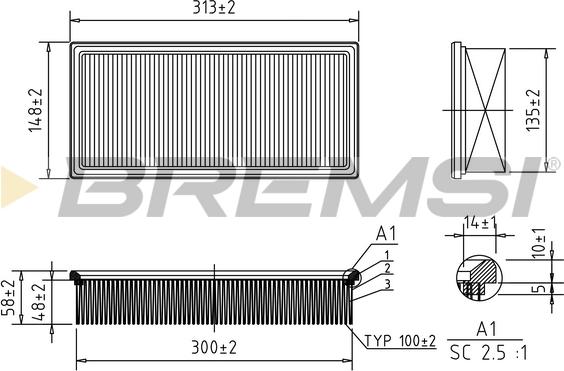 Bremsi FA1369 - Filtro aria www.autoricambi360.it