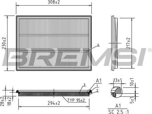 Bremsi FA1379 - Filtro aria www.autoricambi360.it