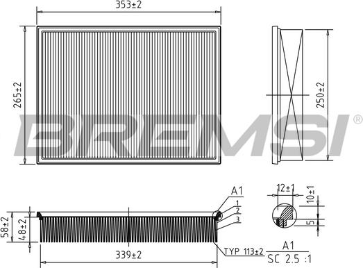 Bremsi FA1246 - Filtro aria www.autoricambi360.it