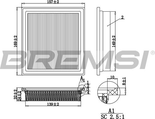 Bremsi FA1247 - Filtro aria www.autoricambi360.it