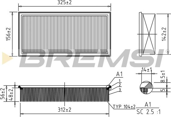 Bremsi FA1264 - Filtro aria www.autoricambi360.it