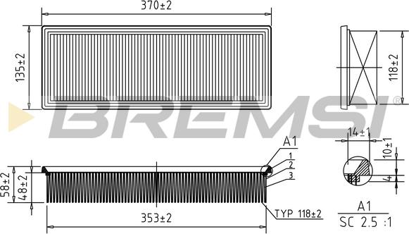 Bremsi FA1265 - Filtro aria www.autoricambi360.it