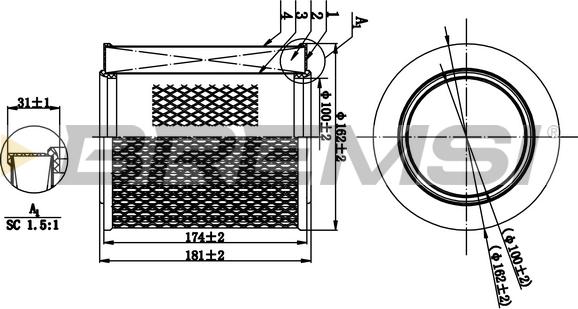 Bremsi FA1260 - Filtro aria www.autoricambi360.it