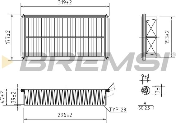 Bremsi FA1267 - Filtro aria www.autoricambi360.it