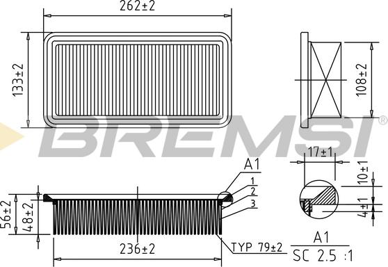 Bremsi FA1204 - Filtro aria www.autoricambi360.it