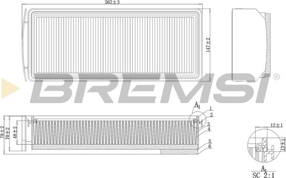Bremsi FA1205 - Filtro aria www.autoricambi360.it