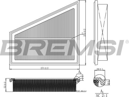 Bremsi FA1202 - Filtro aria www.autoricambi360.it