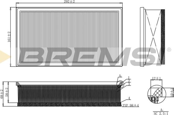 Bremsi FA1214 - Filtro aria www.autoricambi360.it