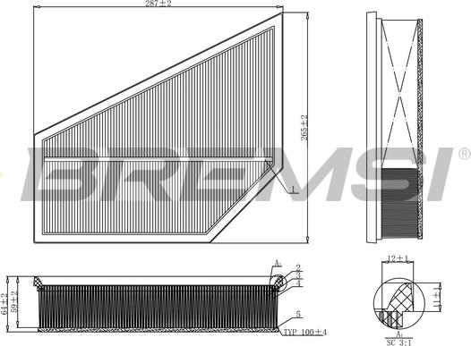 Bremsi FA1215 - Filtro aria www.autoricambi360.it