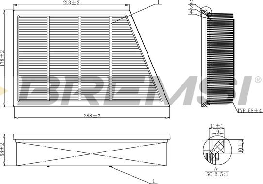 Bremsi FA1210 - Filtro aria www.autoricambi360.it