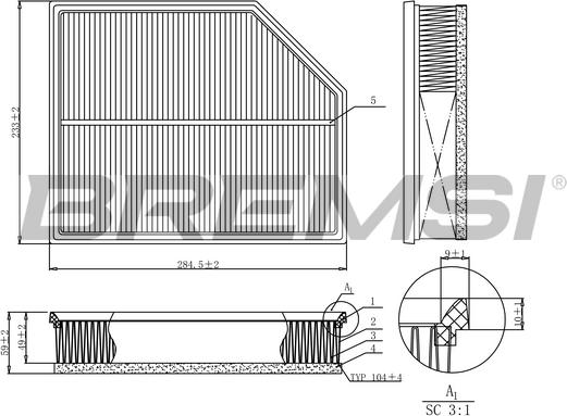 Bremsi FA1213 - Filtro aria www.autoricambi360.it