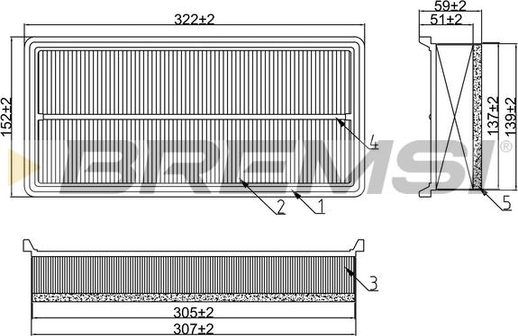 Bremsi FA1280 - Filtro aria www.autoricambi360.it