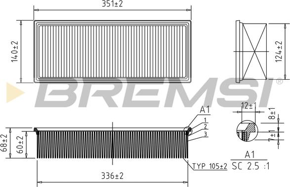 Bremsi FA1236 - Filtro aria www.autoricambi360.it