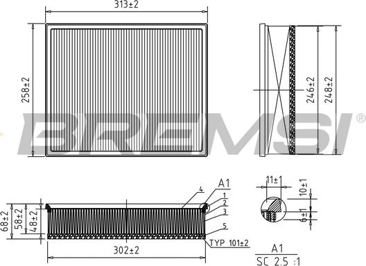 Bremsi FA1230 - Filtro aria www.autoricambi360.it