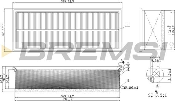 Bremsi FA1237 - Filtro aria www.autoricambi360.it