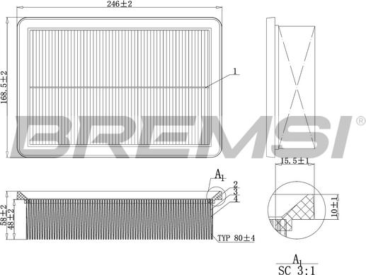 Bremsi FA1227 - Filtro aria www.autoricambi360.it