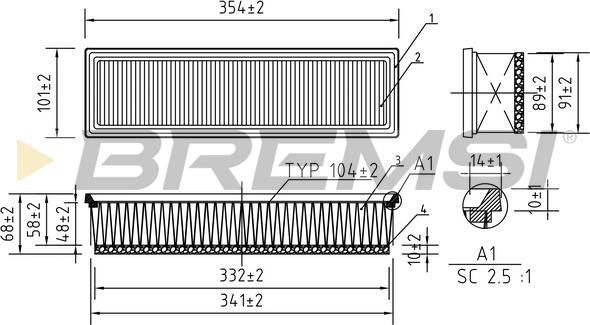 Bremsi FA1277 - Filtro aria www.autoricambi360.it