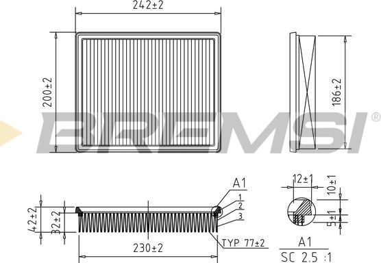 Bremsi FA2545 - Filtro aria www.autoricambi360.it