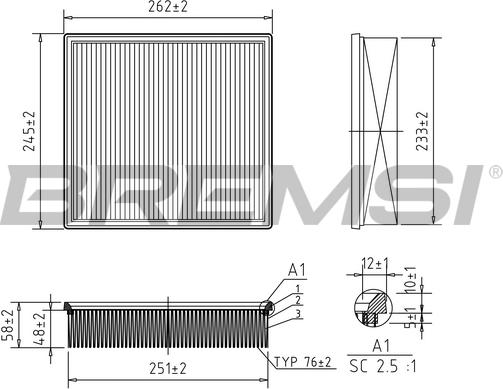 Bremsi FA2090 - Filtro aria www.autoricambi360.it