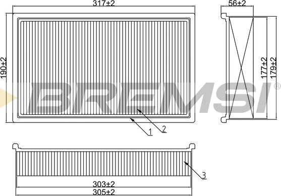 Bremsi FA2042 - Filtro aria www.autoricambi360.it