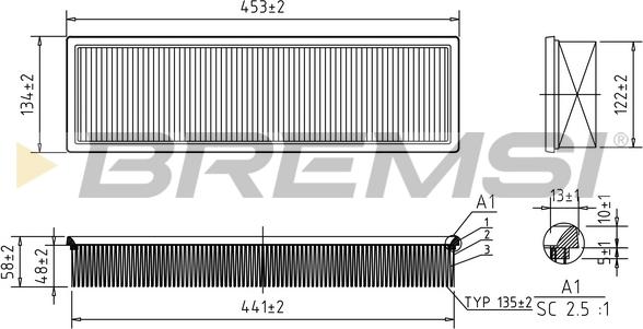 Bremsi FA2066 - Filtro aria www.autoricambi360.it