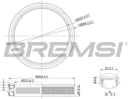 Bremsi FA2081 - Filtro aria www.autoricambi360.it