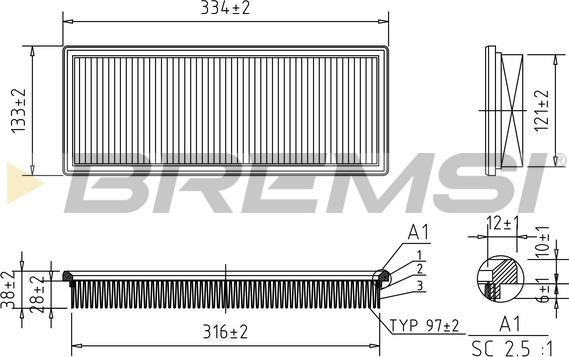 Bremsi FA2031 - Filtro aria www.autoricambi360.it