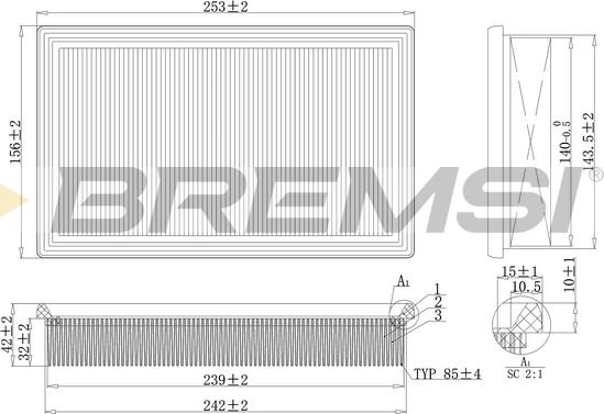 Bremsi FA2140 - Filtro aria www.autoricambi360.it