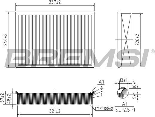Bremsi FA2169 - Filtro aria www.autoricambi360.it
