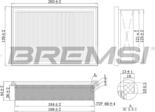 Bremsi FA2104 - Filtro aria www.autoricambi360.it