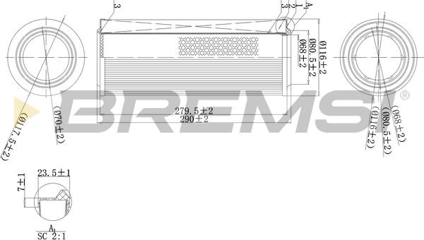 Bremsi FA2114 - Filtro aria www.autoricambi360.it