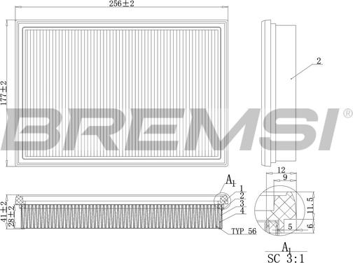 Bremsi FA2115 - Filtro aria www.autoricambi360.it