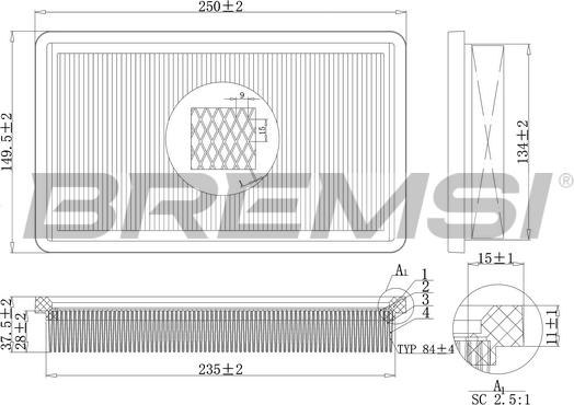 Bremsi FA2116 - Filtro aria www.autoricambi360.it