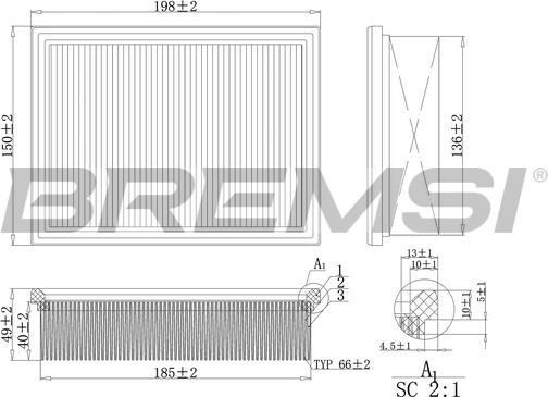 Bremsi FA2110 - Filtro aria www.autoricambi360.it
