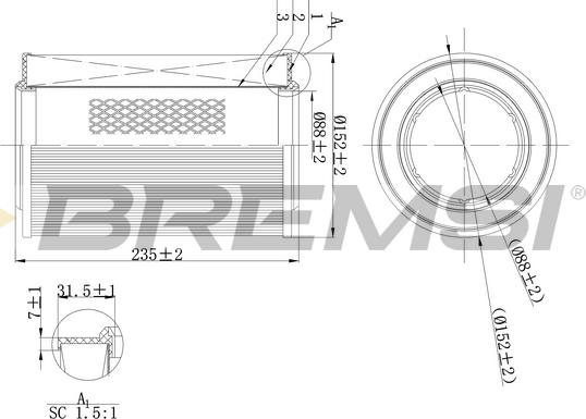 Bremsi FA2111 - Filtro aria www.autoricambi360.it