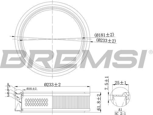 Bremsi FA2117 - Filtro aria www.autoricambi360.it