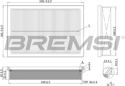 Bremsi FA2130 - Filtro aria www.autoricambi360.it
