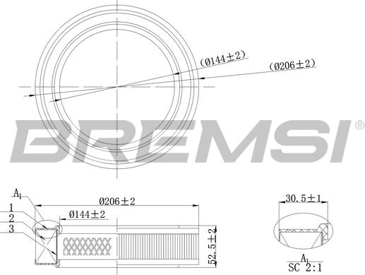 Bremsi FA2131 - Filtro aria www.autoricambi360.it