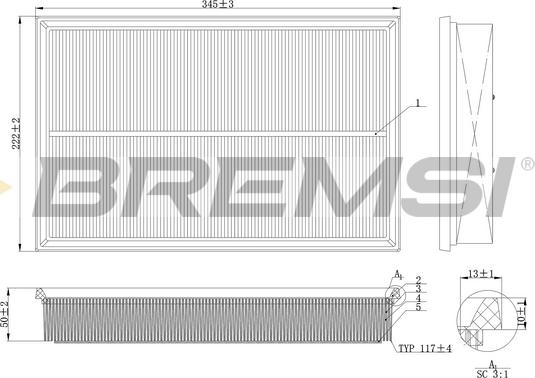 Bremsi FA2138 - Filtro aria www.autoricambi360.it