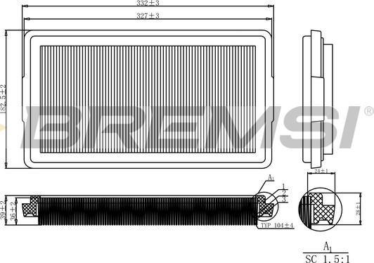 Bremsi FA2126 - Filtro aria www.autoricambi360.it