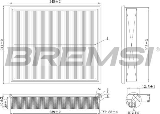 Bremsi FA2128 - Filtro aria www.autoricambi360.it