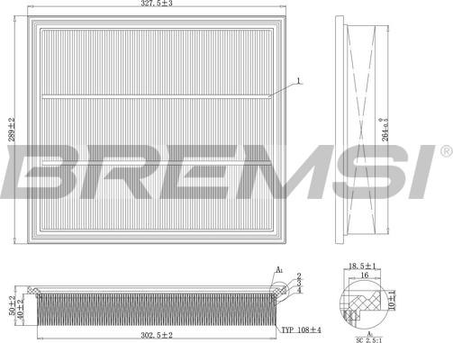 Bremsi FA2122 - Filtro aria www.autoricambi360.it