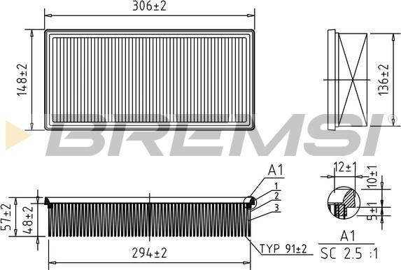 Bremsi FA2316 - Filtro aria www.autoricambi360.it