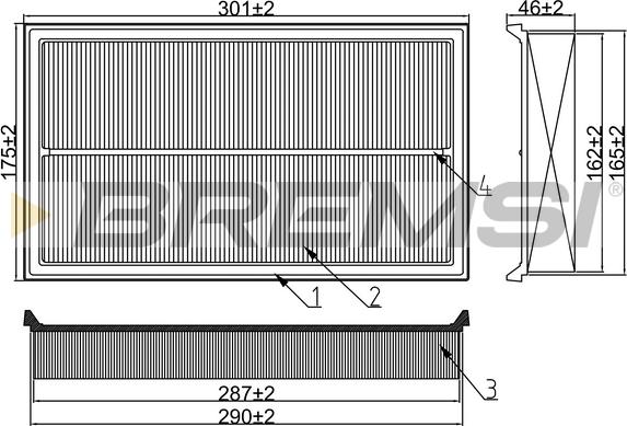 Bremsi FA2297 - Filtro aria www.autoricambi360.it