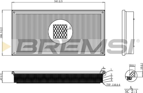 Bremsi FA2249 - Filtro aria www.autoricambi360.it