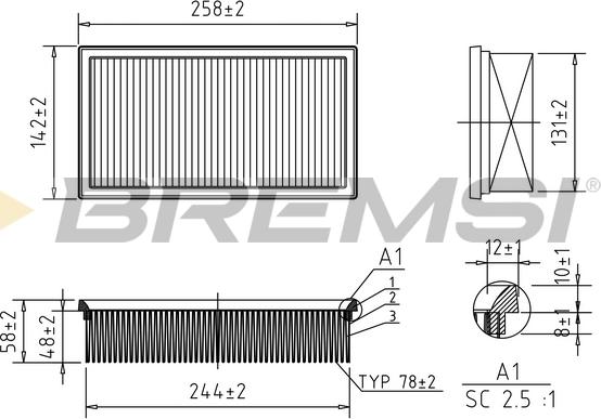 Bremsi FA2207 - Filtro aria www.autoricambi360.it