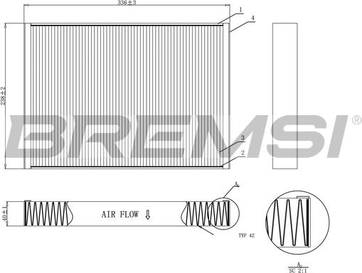 Bremsi FC0952C - Filtro, Aria abitacolo www.autoricambi360.it
