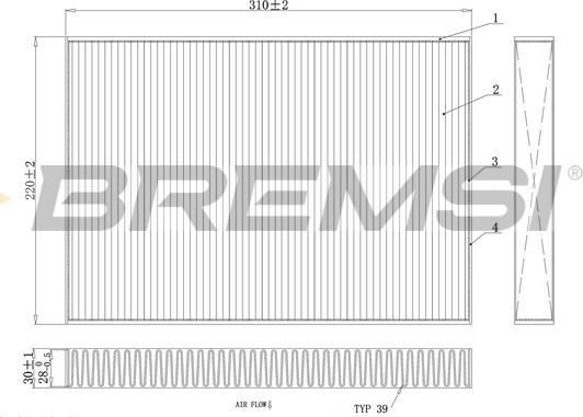 Bremsi FC0410C - Filtro, Aria abitacolo www.autoricambi360.it