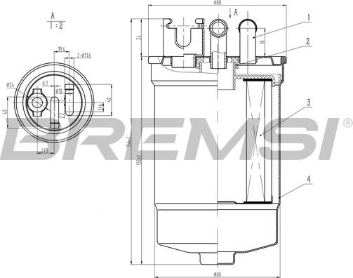 Bremsi FE0386 - Filtro carburante www.autoricambi360.it